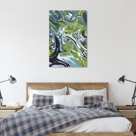 Abstracte landschapsverf | Beste kunst Canvas Afdruk (Insitu (Slaapkamer))