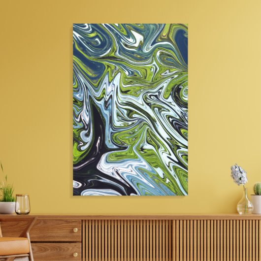 Abstracte landschapsverf | Beste kunst Canvas Afdruk (Insitu (Woonkamer))