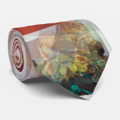 Abstracte Lanes Terracotta & Cream Stropdas (Opgerold)