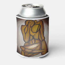 Abstracte langwerpige hedendaagse kunst in ochre e blikjeskoeler