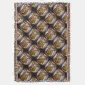 Abstracte langwerpige hedendaagse kunst in ochre e deken (Voorkant Verticaal)