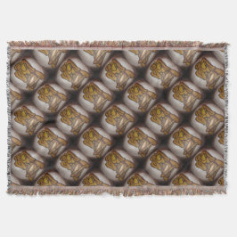 Abstracte langwerpige hedendaagse kunst in ochre e deken