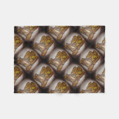 Abstracte langwerpige hedendaagse kunst in ochre e fleece deken (Voorkant (Horizontaal))