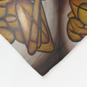 Abstracte langwerpige hedendaagse kunst in ochre e fleece deken (Hoek)