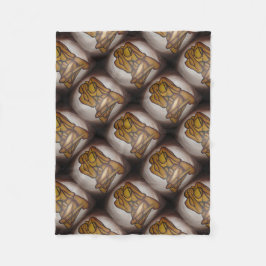 Abstracte langwerpige hedendaagse kunst in ochre e fleece deken