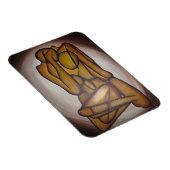 Abstracte langwerpige hedendaagse kunst in ochre e magneet (Rechterzijde)