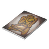 Abstracte langwerpige hedendaagse kunst in ochre e notitieblok (Linkerzijde)