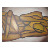 Abstracte langwerpige hedendaagse kunst in ochre e notitieblok (Voorkant)