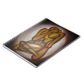 Abstracte langwerpige hedendaagse kunst in ochre e notitieboek (Linkerzijde)