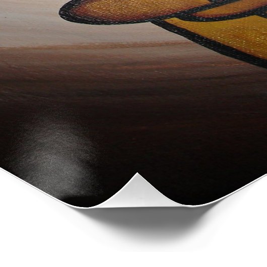 Abstracte langwerpige hedendaagse kunst in ochre e poster (Hoek)