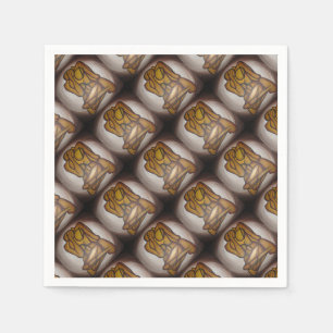 Abstracte langwerpige hedendaagse kunst in ochre e servetten