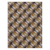 Abstracte langwerpige hedendaagse kunst in ochre e tafelkleed (Voorkant)