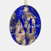 Abstracte Lapis Lazuli Blauwe Graniet kalligrafie Keramisch Ornament (Rechts)