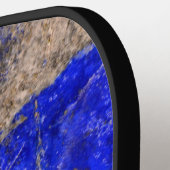 Abstracte Lapis Lazuli Blauwe Graniet kalligrafie Pickleball Paddle (Links Detail)