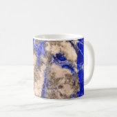 Abstracte Lapis Lazuli Blue Granite, blauwe marmer Koffiemok (Voorkant rechts)