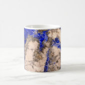 Abstracte Lapis Lazuli Blue Granite, blauwe marmer Koffiemok (Center)