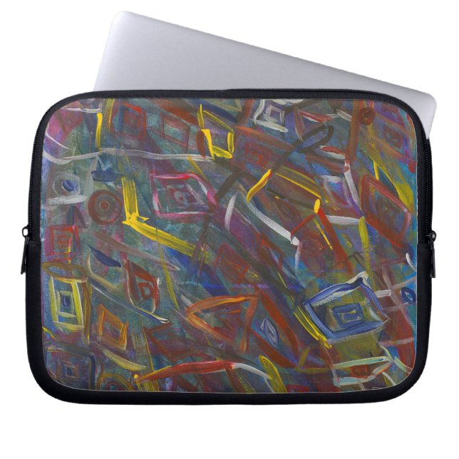 Abstracte laptophoezen voor 'vierkanten' laptop sleeve (Voorkant)