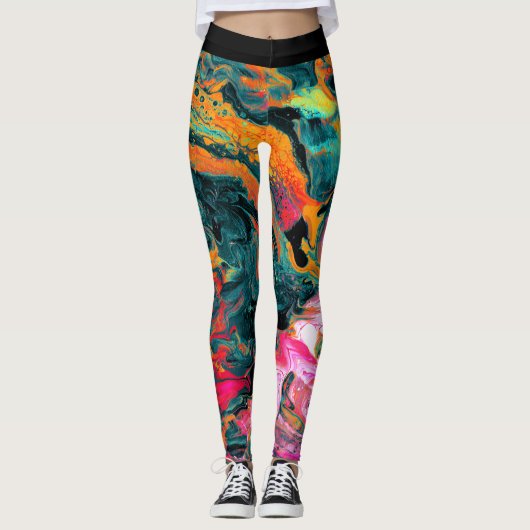 Abstracte Lava Leggings (Voorkant)