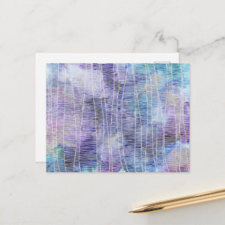 Abstracte lavendel alcoholinkt met fijne lijnen briefkaart