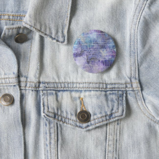Abstracte lavendel alcoholinkt met fijne lijnen ronde button 5,7 cm