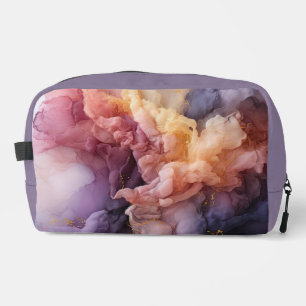 Abstracte lavendel bloemwolk inkt landschap toilettasje