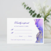 Abstracte Lavendel Ink Wash Wedding RSVP Kaart (Staand voorkant)