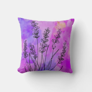 Abstracte lavendel waterverf kussensloop kussen