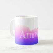 Abstracte lavendel waterverf mok koffie (Voorkant links)