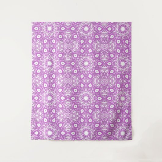 Abstracte lavendel White Kaleidoscope Wall Tapestr Wandkleed (Voorkant)
