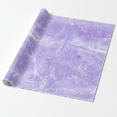 Abstracte Lavendel Wit Blauw Gift Wrap Cadeaupapier (Uitgerold)