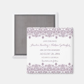 Abstracte Lavendelrand Save the Date Magnet (Voorkant / Achterkant)