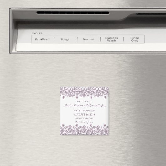 Abstracte Lavendelrand Save the Date Magnet (Insitu (Vaatwasser))