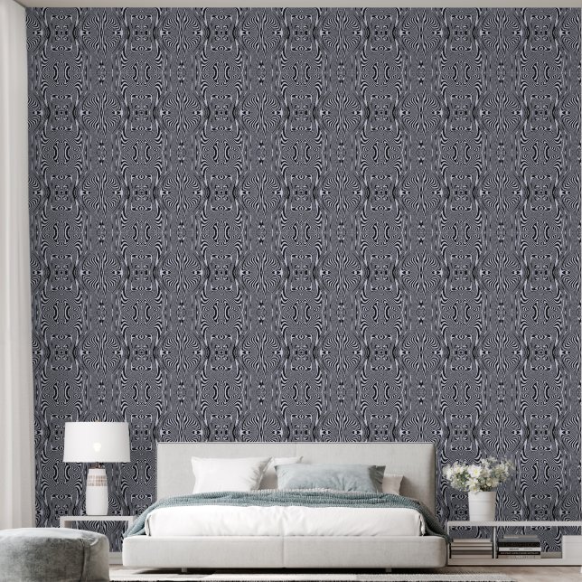 Abstracte lavendelstrepen behang (Slaapkamer)
