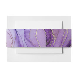 Abstracte lavender Gold Wedding Uitnodigingen Wikkel