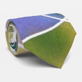 Abstracte lavender, groen, blauw en wit stropdas (Opgerold)