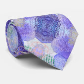 Abstracte lavender Paars N Green Floral Stropdas (Opgerold)