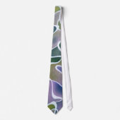 Abstracte lavender Paars Olive Green and White Stropdas (Voorkant)