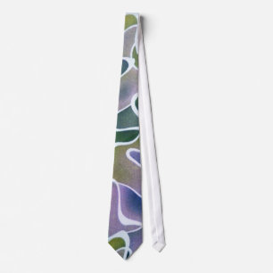 Abstracte lavender Paars Olive Green and White Stropdas