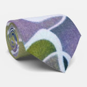 Abstracte lavender Paars Olive Green and White Stropdas (Opgerold)