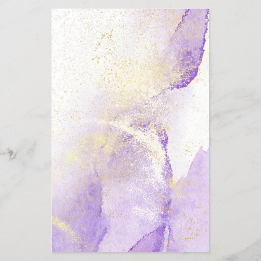 Abstracte lavender Waterverf met Faux Gold Dust Flyer (Achterkant)
