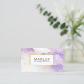Abstracte lavender Waterverf met Faux Gold Dust Visitekaartje (Staand voorkant)