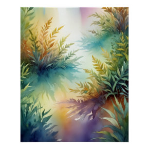 Abstracte Leaf Poster Achtergrond Behang Tree Art