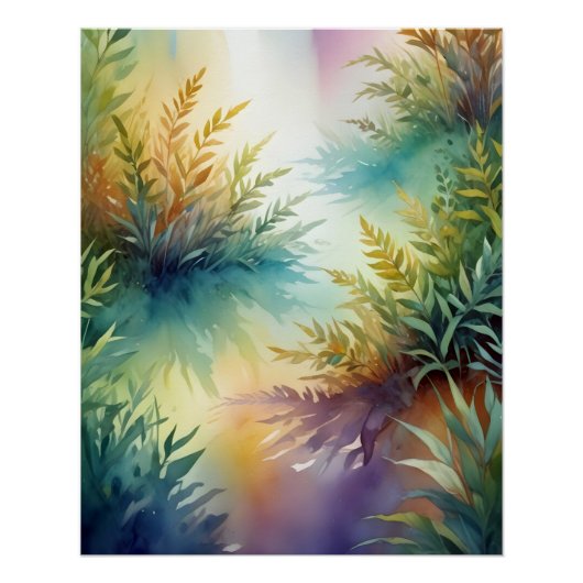 Abstracte Leaf Poster Achtergrond Behang Tree Art (Voorkant)