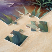 Abstracte Leaf Poster Achtergrond Behang Tree Art Legpuzzel (Zijkant)