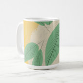 Abstracte Leaves Greenery Yellow Illustratie Koffiemok (Voorkant links)