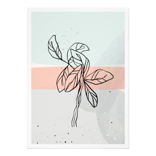 Abstracte Leaves Line Art Foto Afdruk (Voorkant)