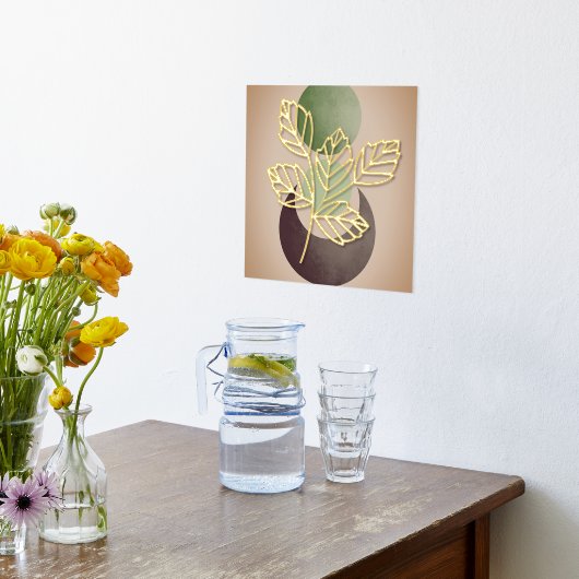 Abstracte lederen botany folie afdrukken (Laag (Keuken))