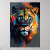Abstracte leeuw 2 poster (Voorkant)