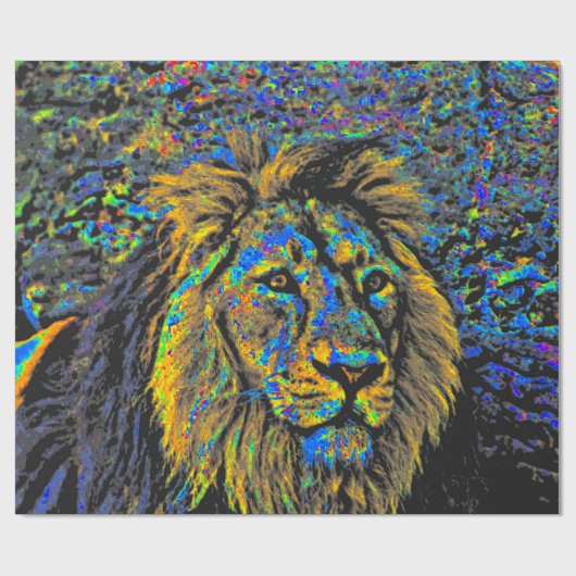 abstracte leeuw cadeaupapier (Vlak)