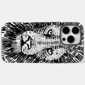 Abstracte Leeuwengezicht Illustratie in Vette Lijn Case-Mate iPhone Case (Achterkant (horizontaal))